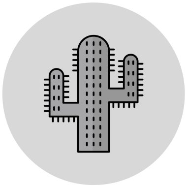 Kaktüs basit simgesi, vektör illüstrasyonu