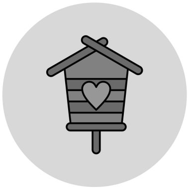 kuş evi simgesi, vektör illüstrasyonu