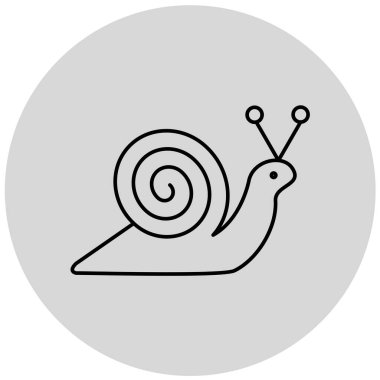 Salyangoz basit simgesi, vektör illüstrasyonu