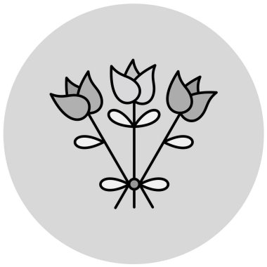 çiçekler basit simgesi, vektör çizim