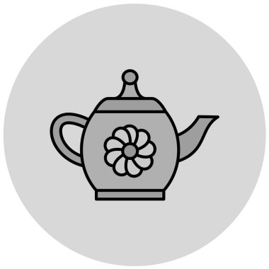 Çaydanlık basit simgesi, vektör çizim