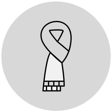 eşarp basit simgesi, vektör illüstrasyonu