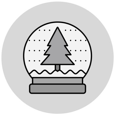 Noel balosu ikonu. Web için çam ağacı vektör simgelerinin özet çizimi