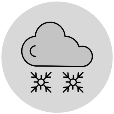 Kar taneli bulut. Web simgesi basit illüstrasyon