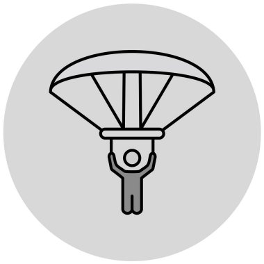 Paraşüt ikonlu adam. Web için basit illüstrasyon vektör simgesi