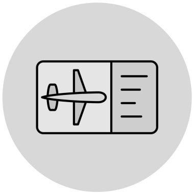 uçak bilet simge vektör çizim