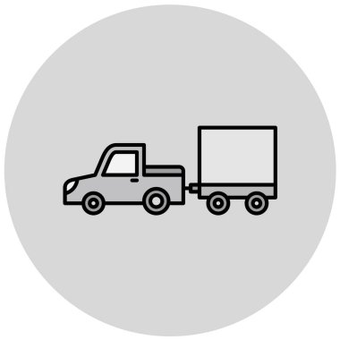 dağıtım kamyonu ikonu vektör çizimi