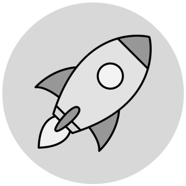 Moda biçimi izole edilmiş arkaplanda roket simgesi