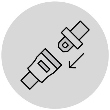 Emniyet kemeri simgesinin vektör illüstrasyonu