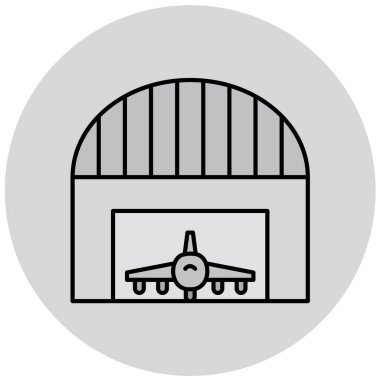 Modern hangar simgesinin vektör çizimi