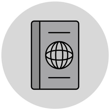 Pasaport. Web simgesi basit illüstrasyon