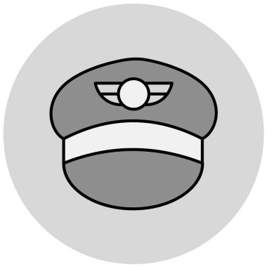 Polis memuru başlığı simgesi, vektör illüstrasyonu