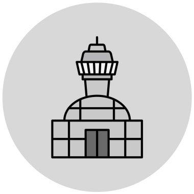 Havaalanı kulesi simgesinin vektör illüstrasyonu