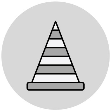 Yol konisi simgesi, vektör illüstrasyonu