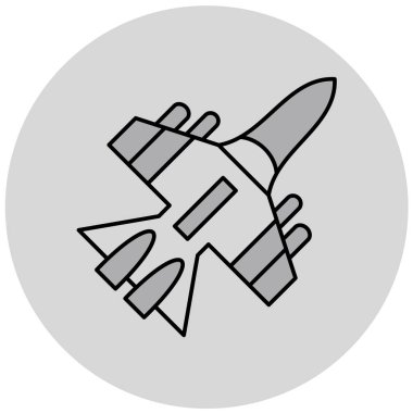 Moda tarzında izole edilmiş savaş jeti simgesi