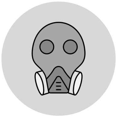 gaz maskesi simgesi, vektör çizim