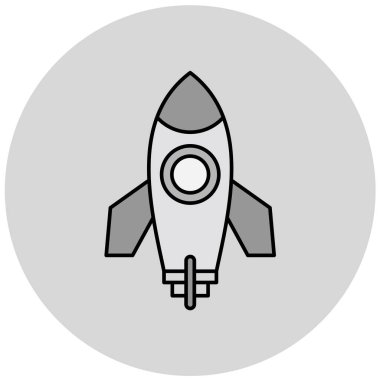 roket ikonu vektör illüstrasyonu