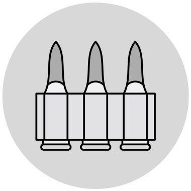 Moda Biçimli Mermi Simgesi İzole Arkaplan