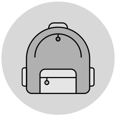 sırt çantası simgesi vektör illüstrasyonu