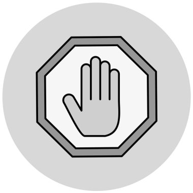 dur işareti simgesi, vektör çizimi