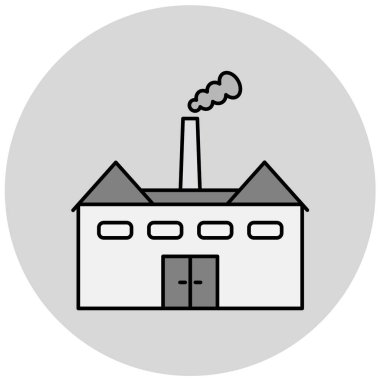 Fabrika simgesi, vektör illüstrasyonu