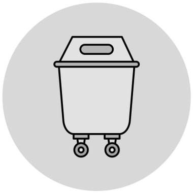 Basit biçim izole edilmiş vektör illüstrasyonunda çöp kutusu simgesi