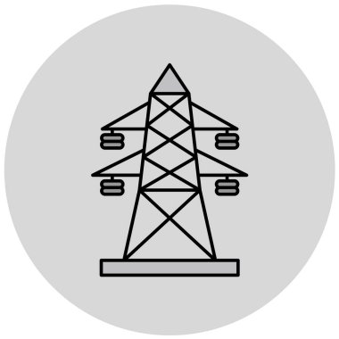 Düz bir güç kulesi simgesi. vektör illüstrasyonu.