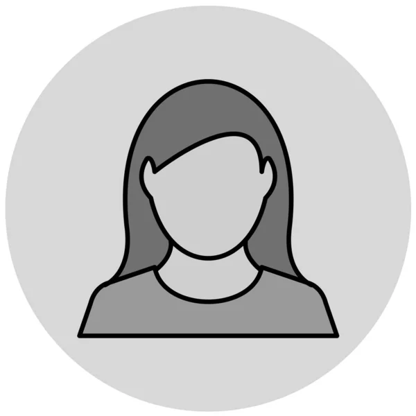 Woman Avatar Icon Female Person Profile Symbol Flat Design — Image vectorielle