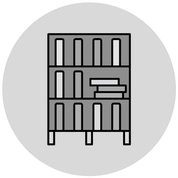 Bibliotheek Pictogram Vectorillustratie — Stockvector