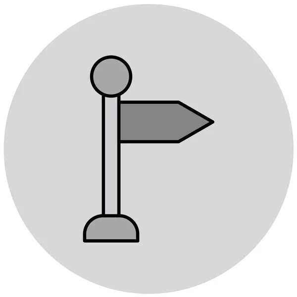 Vector Illustration Single Signpost Icon — Vetor de Stock