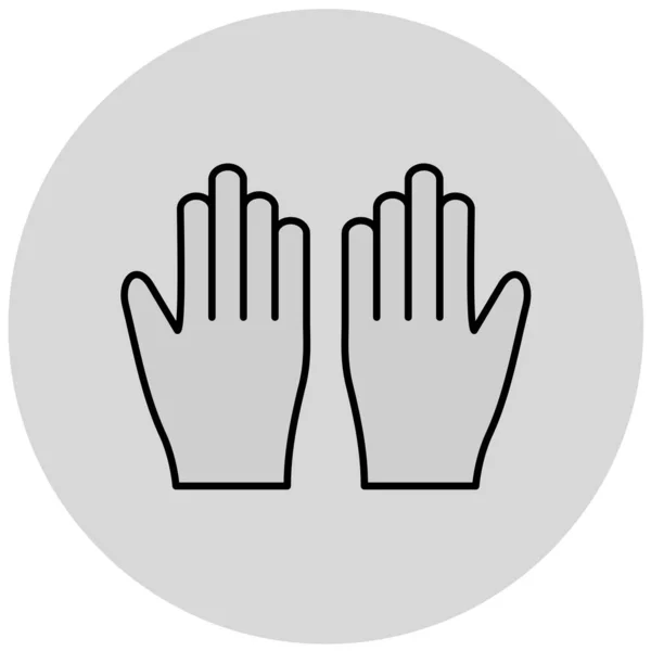Hand Icon Vector Flat Design Best Trendy Gloves — Vetor de Stock