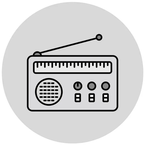 Радио Веб Иконка Простой Дизайн — стоковый вектор