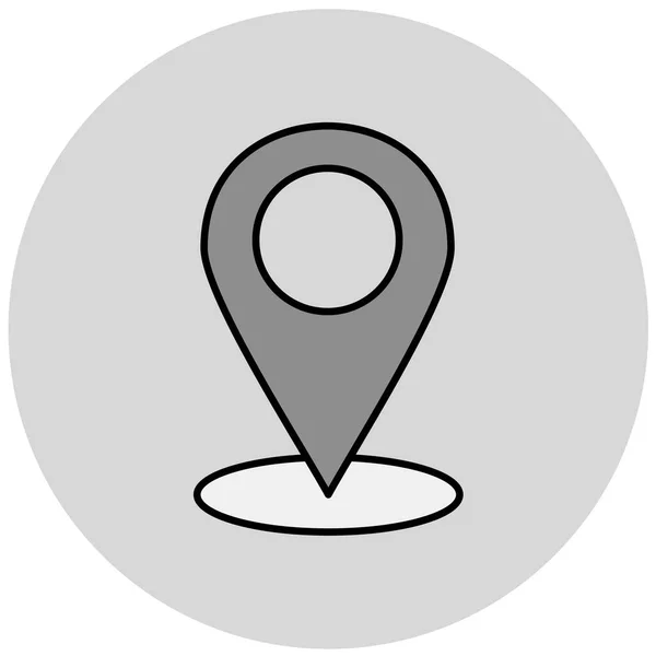 Icono Pin Mapa Símbolo Marcador Ubicación Estilo Diseño Plano — Vector de stock