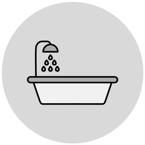 洗澡时Web图标简单说明 — 图库矢量图片
