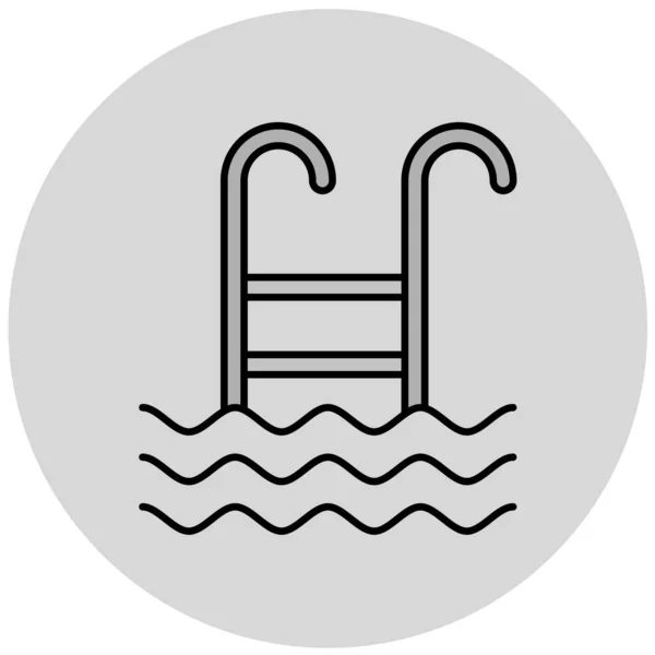 Schwimmbad Symbol Umriss Illustration Des Wasservektorzeichens — Stockvektor