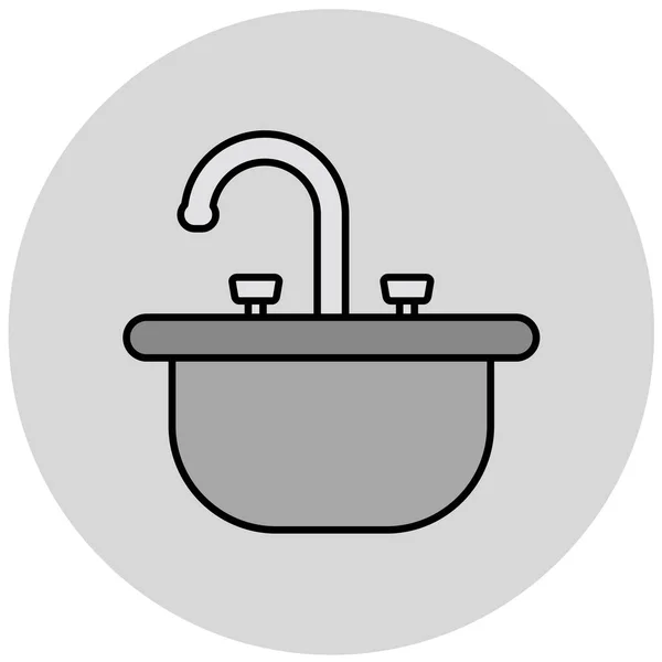 Icono Del Cuarto Baño Vector Ilustración — Archivo Imágenes Vectoriales