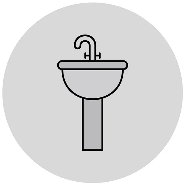 灰色の背景に隔離されたトイレのアイコンベクトル — ストックベクタ