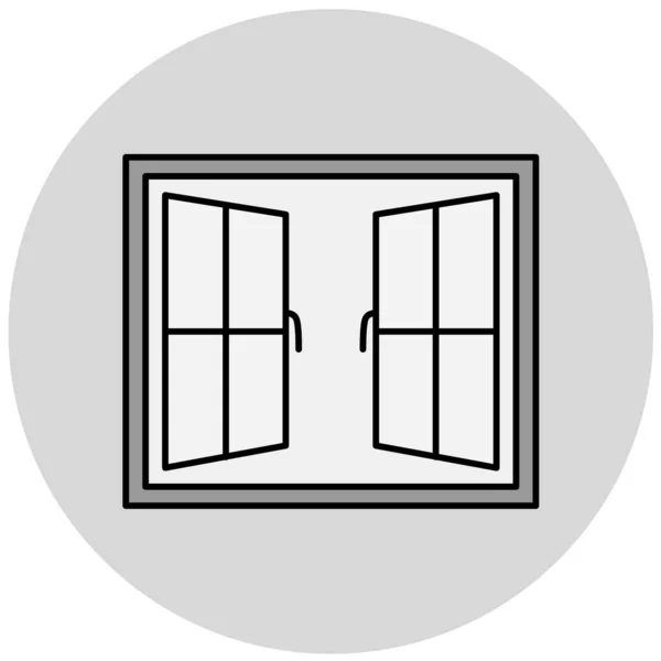 Fönsterikon Vektor Isolerad Vit Bakgrund För Din Webb Och Mobilapp — Stock vektor