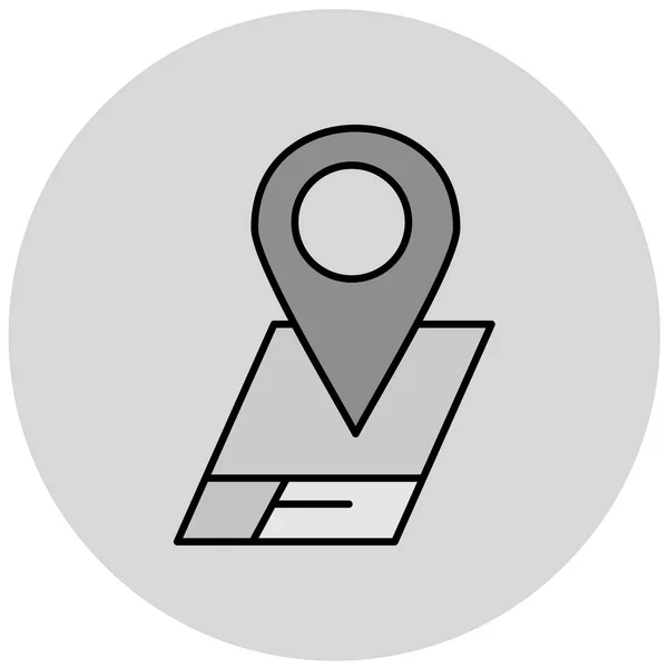 地图销图标 定位标记符号 平面设计风格 — 图库矢量图片