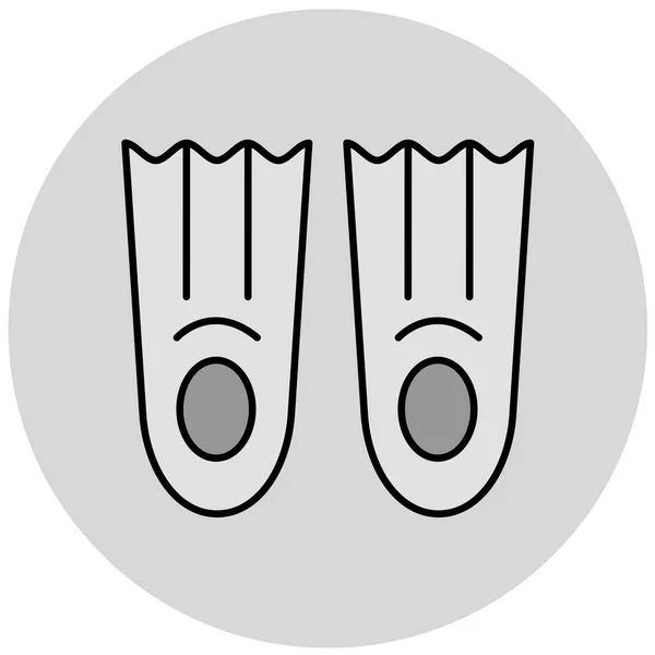 Flippers Ícone Ilustração Vetorial Design Simples Web — Vetor de Stock