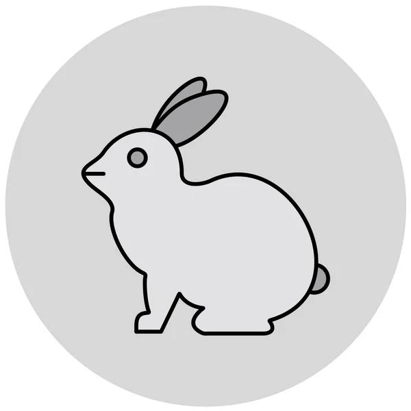 Tavşan Ikonu Web Için Tavşan Vektör Sembolünün Basit Bir Gösterimi — Stok Vektör