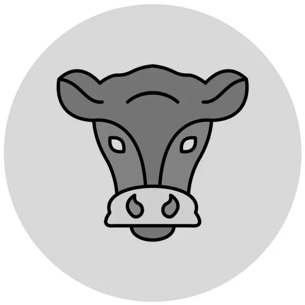 Vaca Ícone Web Ilustração Simples — Vetor de Stock