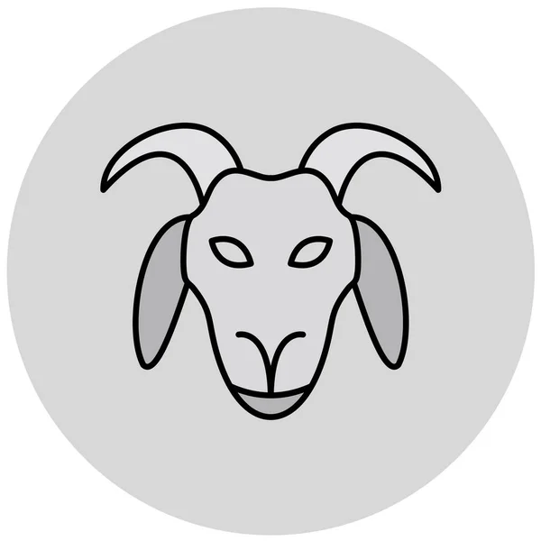 Zarys Ikony Symbolu Ilustracji Wektora Kozy — Wektor stockowy