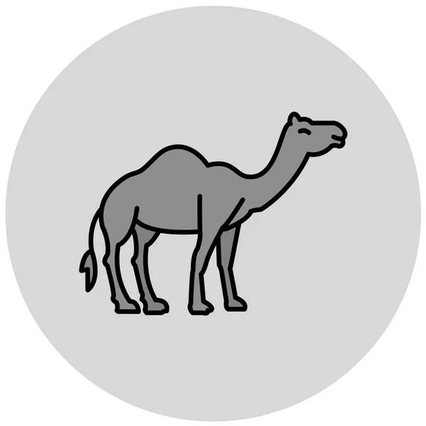 Icono Camello Ilustración Vectorial Sobre Fondo Gris — Vector de stock