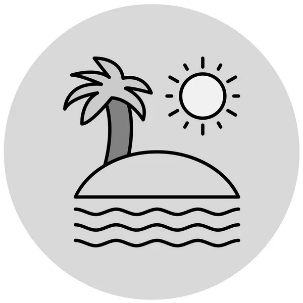 Beach Icon Vector Illustration — Stock Vector