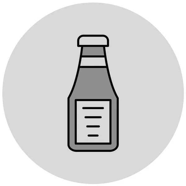 ビールボトルのアイコン 白を基調としたウェブデザインのためのアルコール飲料のベクトルアイコンのシンプルなイラスト — ストックベクタ