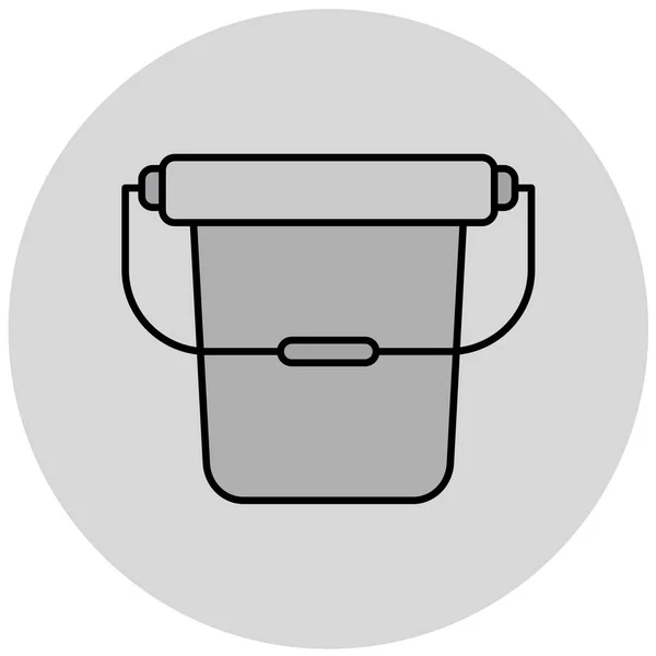 Vector Illustration Bucket Simple Icon — Stock Vector