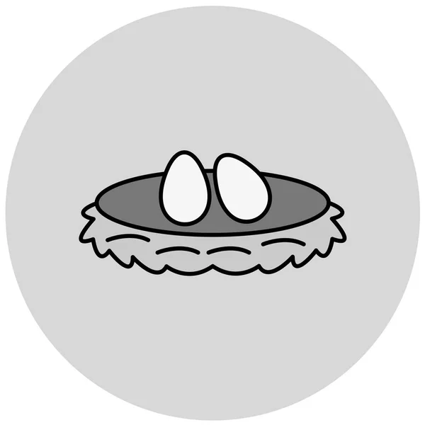 Eggs Nest Simple Icon Vector Illustration — Stok Vektör