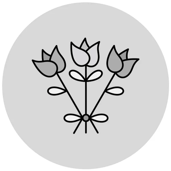 Blommor Enkel Ikon Vektorillustration — Stock vektor