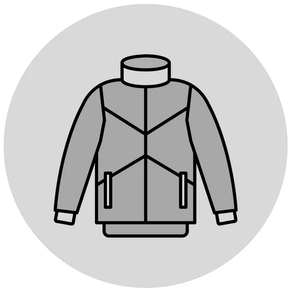 Icono Chaqueta Diseño Plano Ilustración Vectorial — Archivo Imágenes Vectoriales